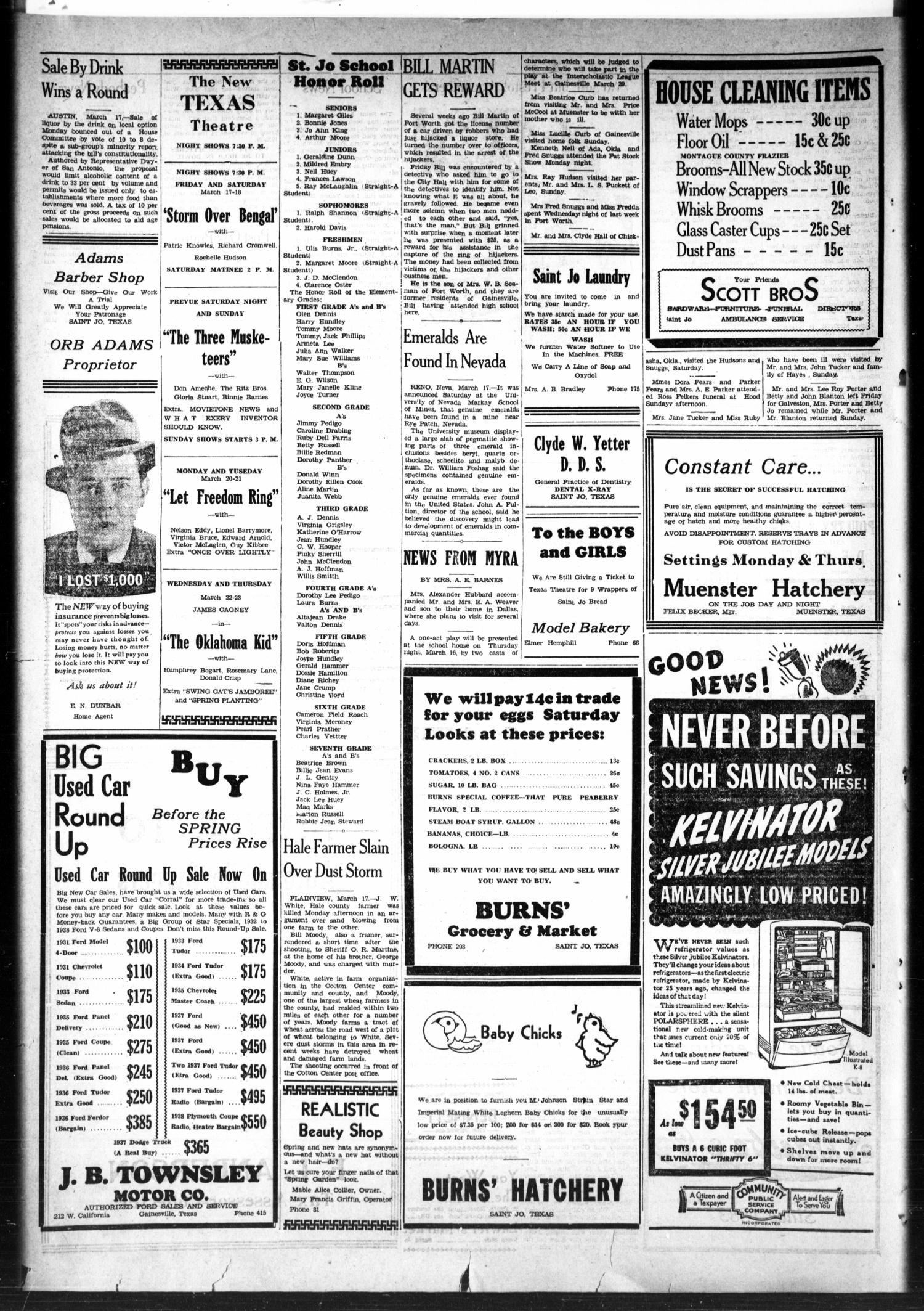 The Saint Jo Tribune (Saint Jo, Tex.), Vol. [41], No. 43, Ed. 1 Friday, March 17, 1939
                                                
                                                    [Sequence #]: 4 of 4
                                                