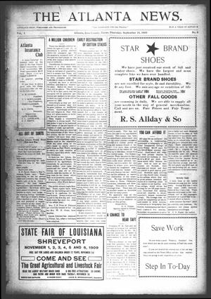 Primary view of object titled 'The Atlanta News. (Atlanta, Tex.), Vol. 10, No. 5, Ed. 1 Thursday, September 16, 1909'.