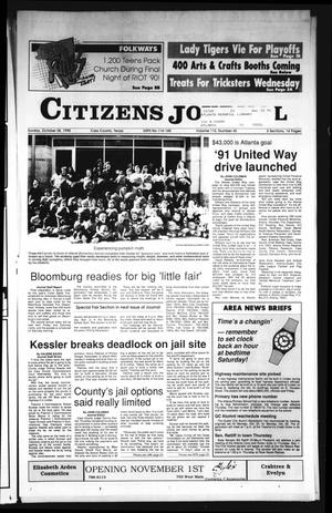 Primary view of object titled 'Citizens Journal (Atlanta, Tex.), Vol. 112, No. 45, Ed. 1 Sunday, October 28, 1990'.