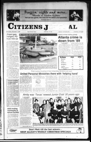 Citizens Journal (Atlanta, Tex.), Vol. 112, No. 48, Ed. 1 Wednesday, November 7, 1990