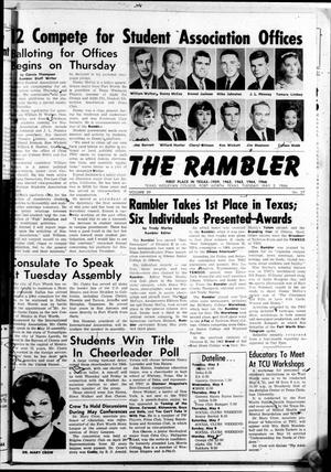 The Rambler (Fort Worth, Tex.), Vol. 39, No. 27, Ed. 1 Tuesday, May 3, 1966
