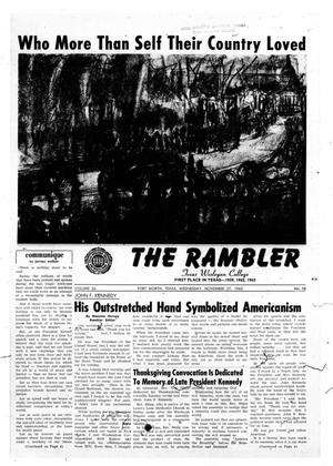 Primary view of object titled 'The Rambler (Fort Worth, Tex.), Vol. 36, No. 10, Ed. 1 Wednesday, November 27, 1963'.