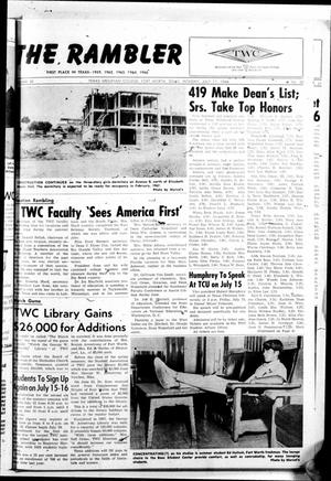 Primary view of object titled 'The Rambler (Fort Worth, Tex.), Vol. 39, No. 30, Ed. 1 Monday, July 11, 1966'.