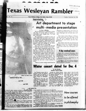 The Rambler (Fort Worth, Tex.), Vol. 49, No. 12, Ed. 1 Tuesday, November 26, 1974
