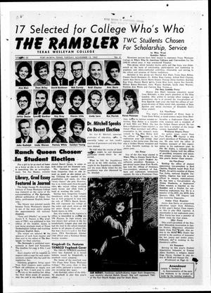 The Rambler (Fort Worth, Tex.), Vol. 35, No. 8, Ed. 1 Tuesday, November 13, 1962