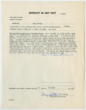 [Affidavit in Any Fact - Statement by Barbara Jeanette Davis, November 22, 1963 #1]