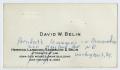 Text: [Business Card for David W. Belin]