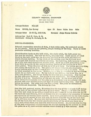 [Autopsy Report for Lee Harvey Oswald, by Earl F. Rose]