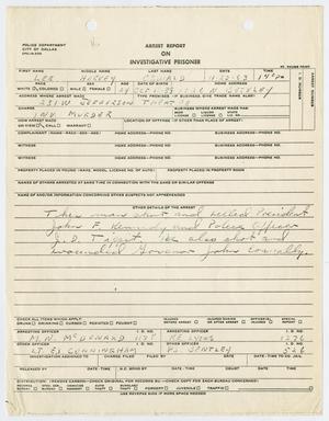 [Arrest Report on Investigative Prisoner Lee Harvey Oswald #1]