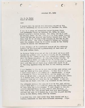 [Report from J. C. Watson to Chief J. E. Curry, November 27, 1963]
