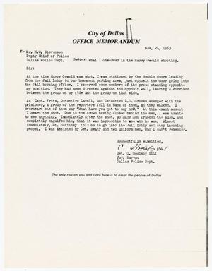 [Memorandum by C. Goolsby to Deputy Chief M. W. Stevenson]