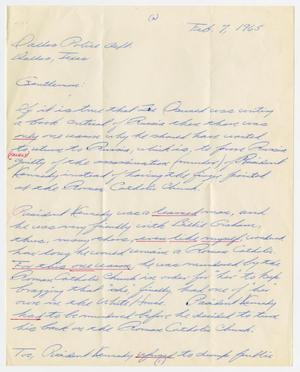 Primary view of [Letters from Citizens to the Dallas Police Department]