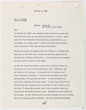 [Report from E. E. Taylor to Chief J. E. Curry, concerning the arrest of Lee Harvey Oswald #2]