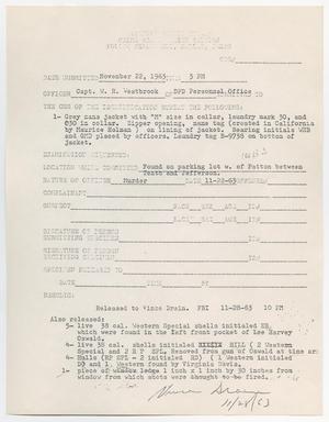 [Crime Scene Section Form by W. R. Westbook]