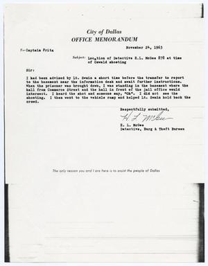 [Memorandum by H. L. McGee concerning officer's assignments #1]