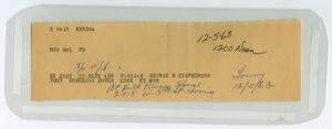 [License Plate Check of George K. Stephenson]