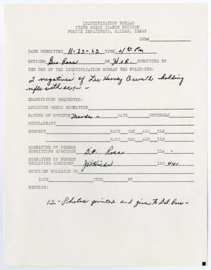 [Crime Scene Section Form by G. F. Rose]
