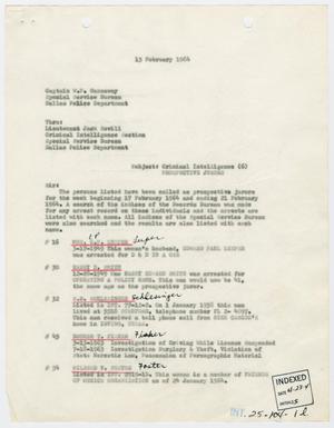 [Report to W. P. Gannaway by H. M. Hart, February 13, 1964]