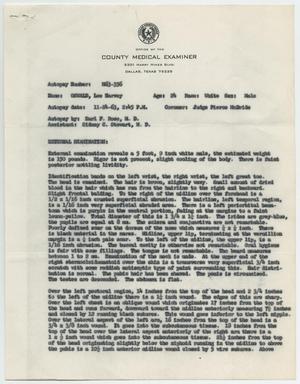 [Autopsy Report for Lee Harvey Oswald, November 24, 1963 #1]