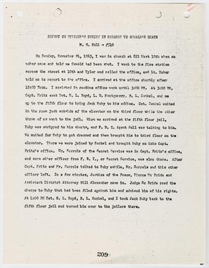 [Report on Officer's Duties by M. G. Hall in regards to Lee Harvey Oswald's death #2]