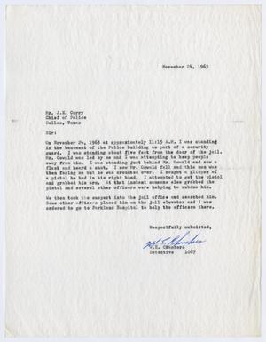 [Report to Chief J. E. Curry by W. E. Chambers, regarding the murder of Lee Harvey Oswald #3]