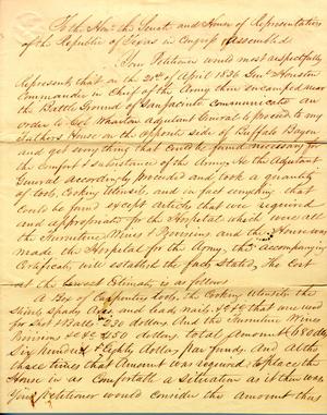 Petition by Lorenzo de Zavala Jr. January 15th 1841