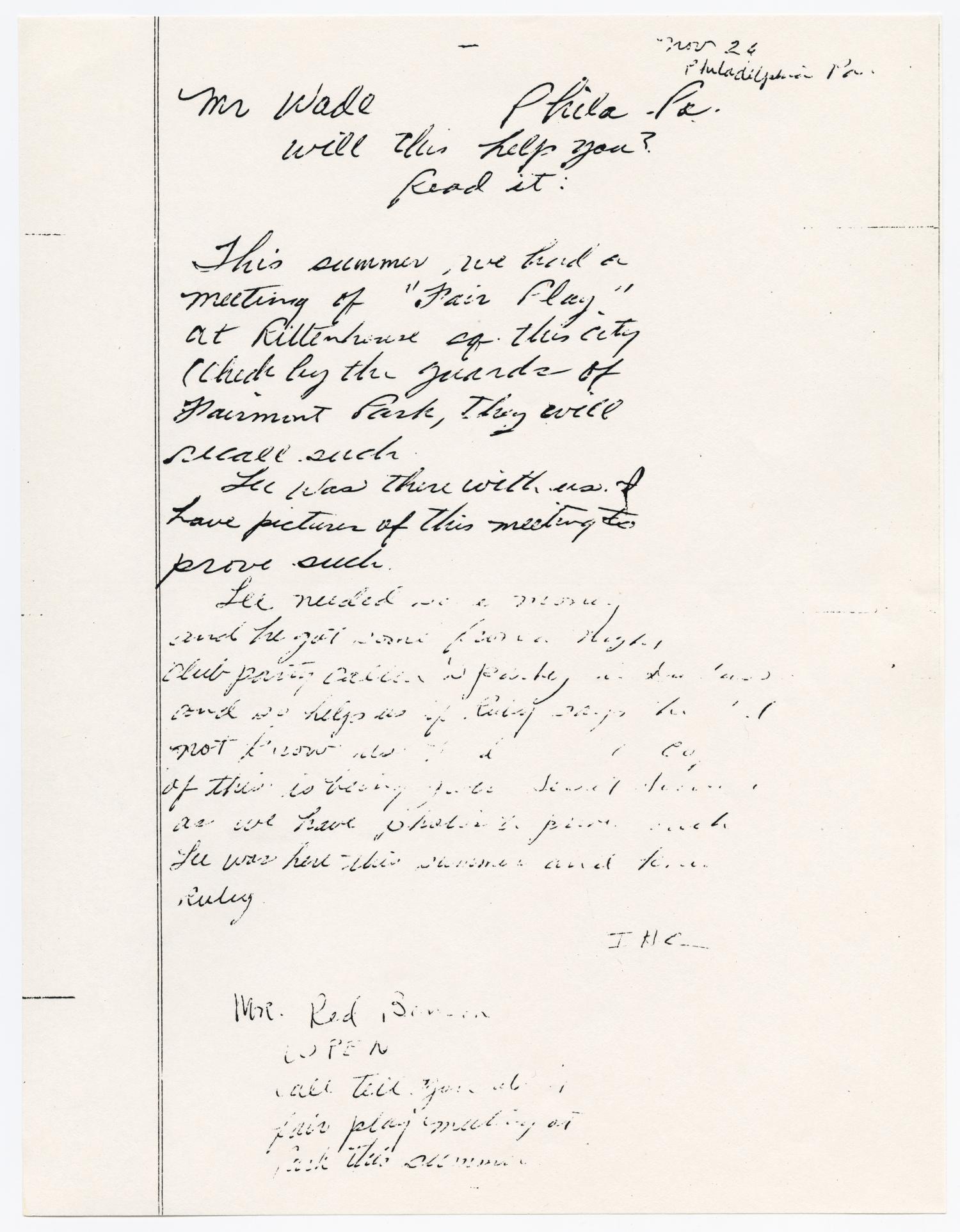 [Letter from an unknown author to Henry Wade, November 26, 1963]
                                                
                                                    [Sequence #]: 1 of 2
                                                