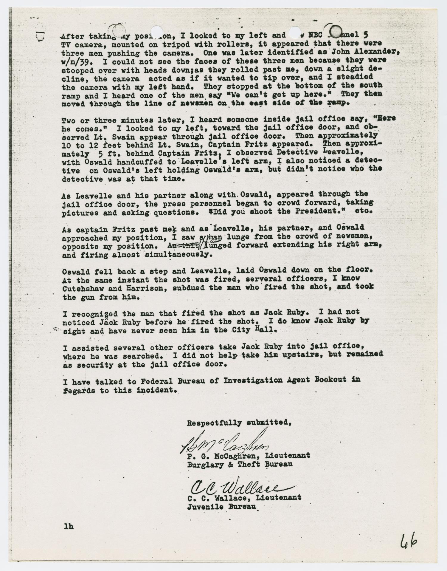 [Report from P. G. McCaghren to Chief J. E. Curry, December 1, 1963]
                                                
                                                    [Sequence #]: 3 of 4
                                                