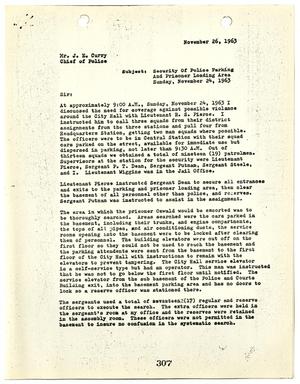 [Report to Chief J. E. Curry by C. E. Talbert, concerning police security on November 24, 1963 #1]