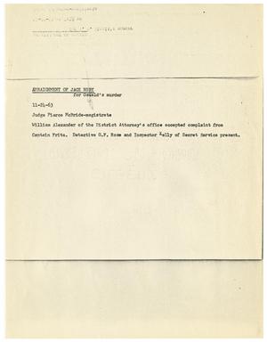 [Typed Note Concerning The Arraignment of Jack Ruby, November 24, 1963]