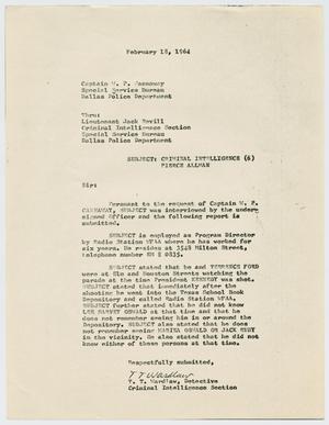 [Letter from T. T. Wardlaw to Jack Revill, February 18, 1964]