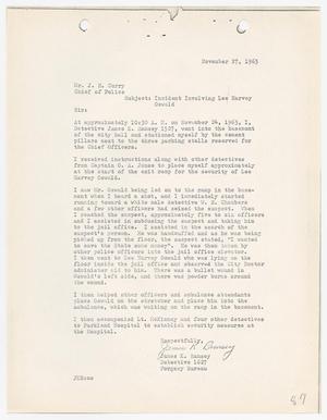 [Report to Chief J. E. Curry by J. K. Ramsey, concerning the murder of Lee Harvey Oswald #1]