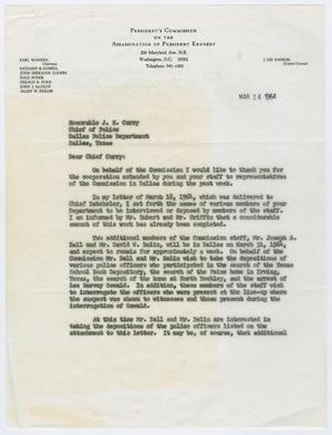 [Letter from J. Lee Rankin to J. E. Curry]