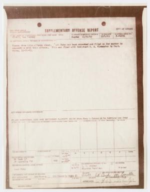 Primary view of object titled '[Microfilm Copy of Supplementary Offense Report]'.