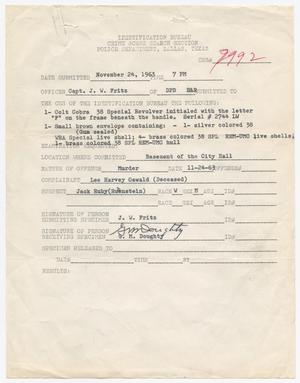 [Crime Scene Section Form by G. M. Doughty]