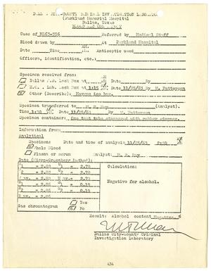 [Blood Alcohol Report on Lee Harvey Oswald]