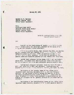 Primary view of object titled '[Report to W. P. Gannaway by F. A. Hellinghausen, January 28, 1964 #2]'.