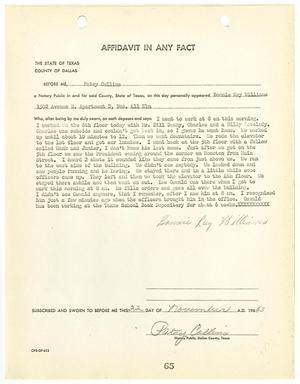 Primary view of object titled '[Affidavit In Any Fact by Bonnie Ray Williams #1]'.