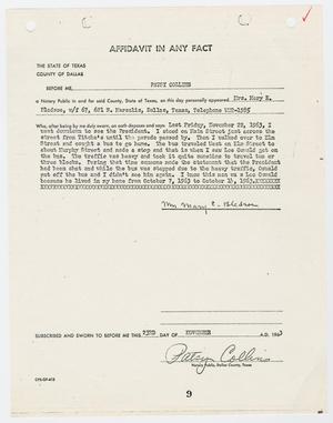 [Affidavit of Mary E. Bledsoe, November 22, 1963]