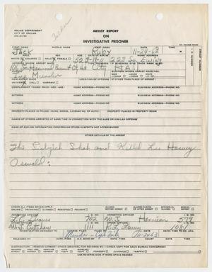 [Arrest Report on Investigative Prisoner Jack Ruby #3]