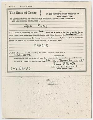 [Warrant of Arrest for Jack Ruby by Pierce McBride, November 24, 1963 #4]