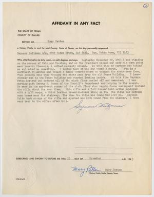 [Affidavit in Any Fact - Statement by Seymour Weitzman, November 23, 1963 #1]