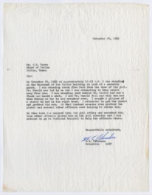 [Report to Chief J. E. Curry by W. E. Chambers, regarding the murder of Lee Harvey Oswald #2]