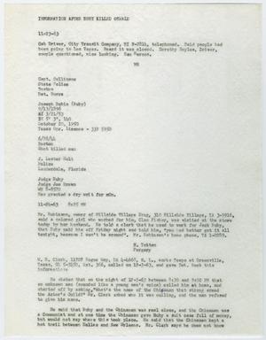 Primary view of object titled '[Information After Ruby Killed Oswald Page 1 #2]'.