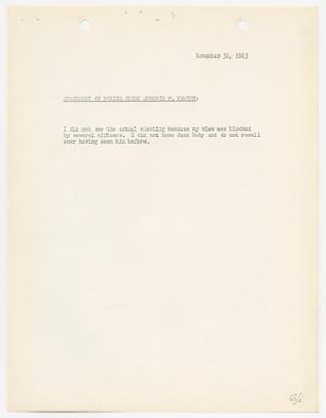 [Statement by Johnnie F. Newton concerning his assignment and the murder of Lee Harvey Oswald]
