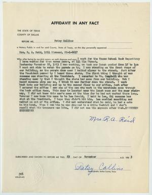 [Affidavit in Any Fact - Statement by Mrs. R. A. Reid, November 23, 1963 #2]