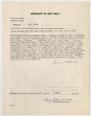 [Affidavit in Any Fact - Statement by Seymour Weitzman, November 23, 1963 #2]