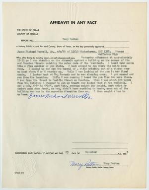 [Affidavit in Any Fact - Statement by James Richard Worrell, November 23, 1963 #2]