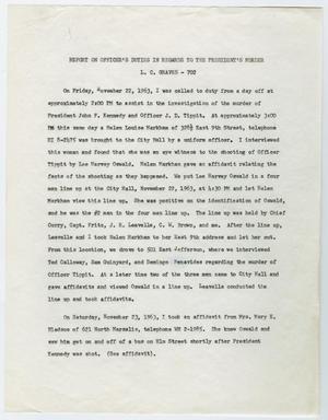 Primary view of object titled '[Report on Officer's Duties by L. C. Graves #1]'.