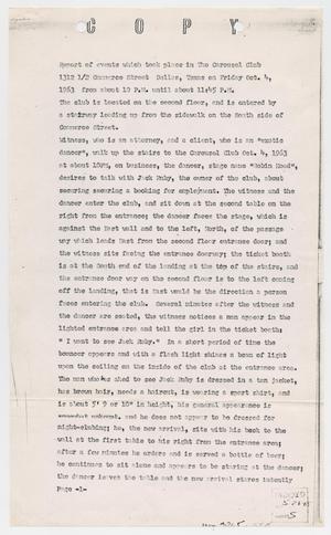 [Report of Conversation Between Jack Ruby and Lee Harvey Oswald at Carousel Club #1]